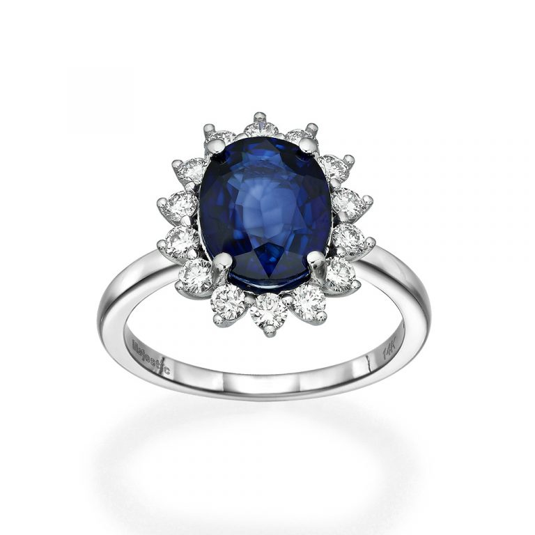Color - Blue Sapphire & Diamonds Ring