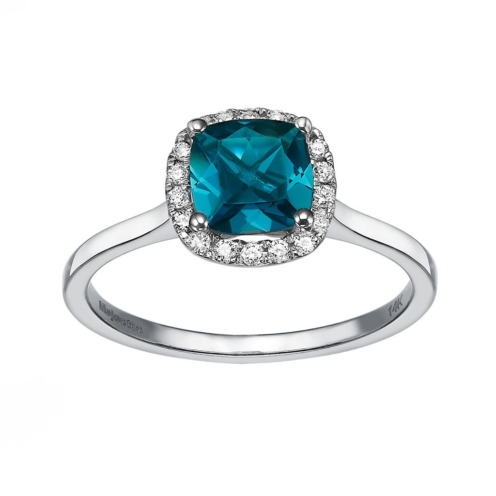 Color - London Topaz Sol. 1 & Diamonds Ring