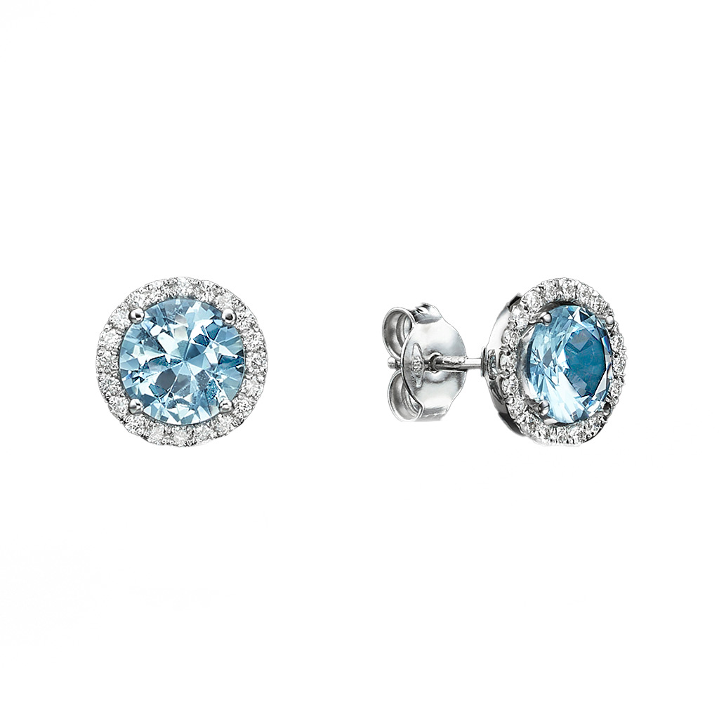 Color - RD Aquamarine & Diamonds Earrings