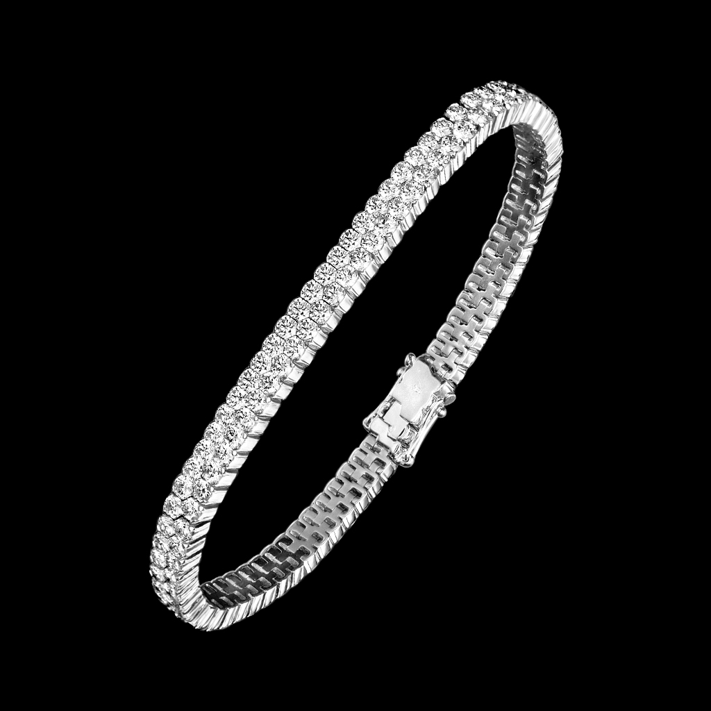 Tennis Bracelete & Hoops - 2 Row Bracelet