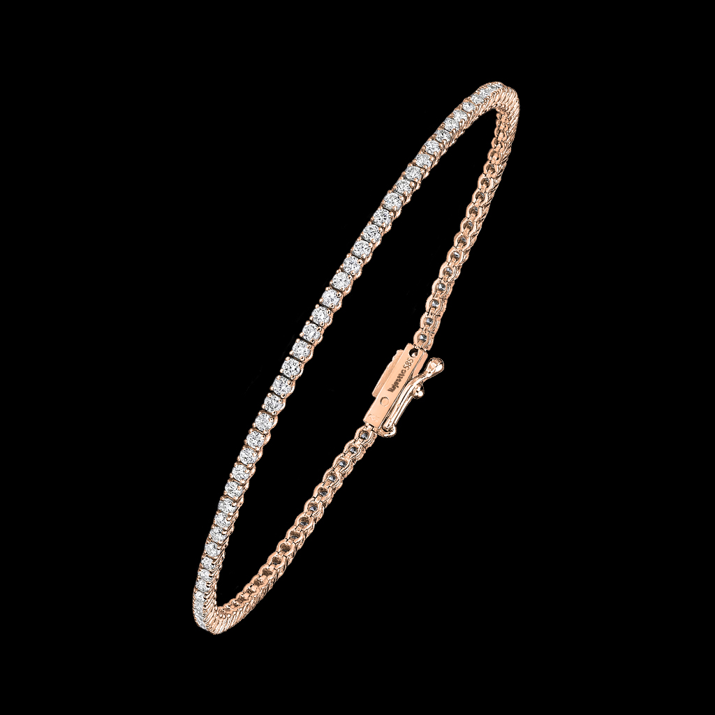 Tennis Bracelete & Hoops - Classic 4 Prong Tennis Bracelet Rose Gold