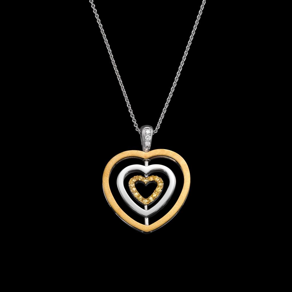 Girasole - Girasole triple heart (white & yellow combination) Pendant