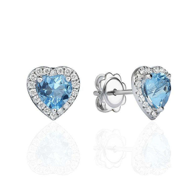HEARTS - Blue Topaz Heart earrings