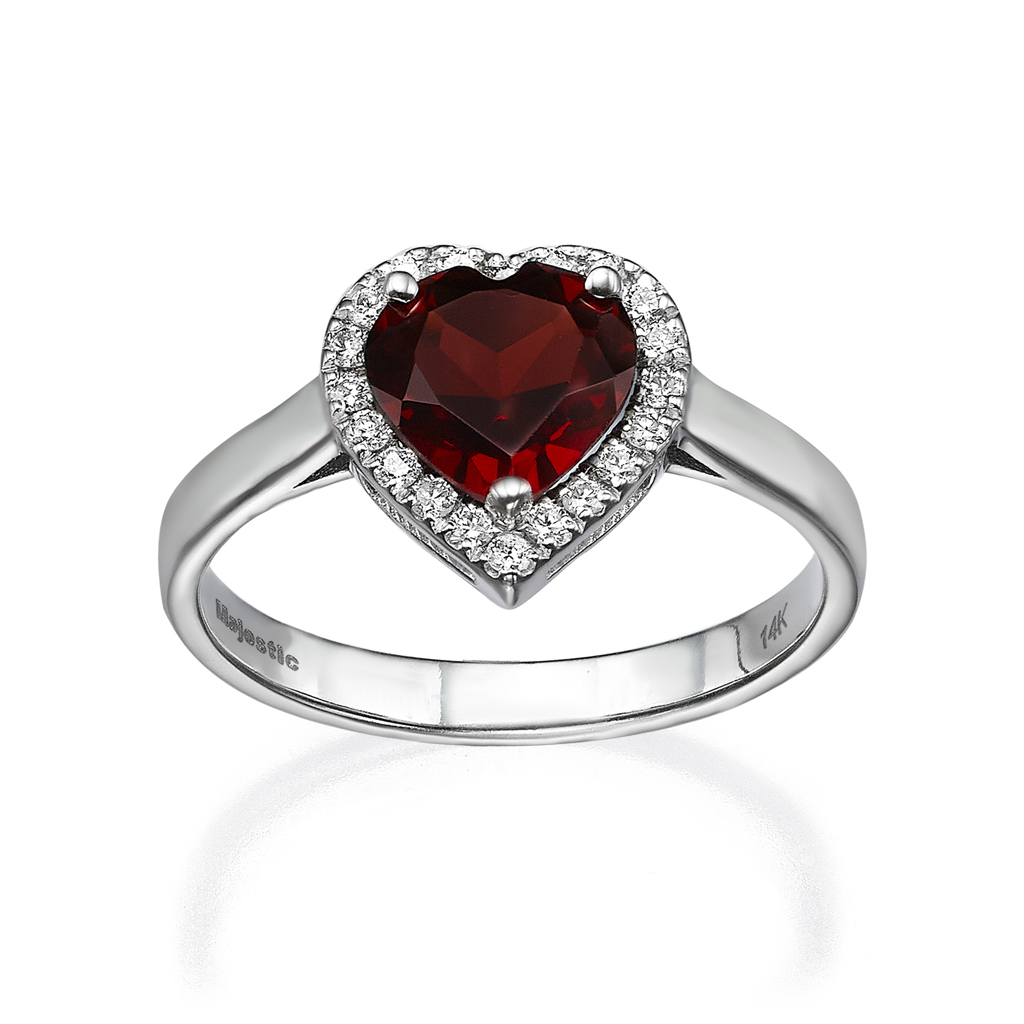 Color - Heart 7/7 Red Garnet Ring